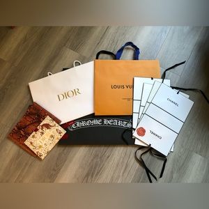 8 Shopping Bags - Mixed (Chanel, Dior, Chrome Hearts, Louis Vuitton)